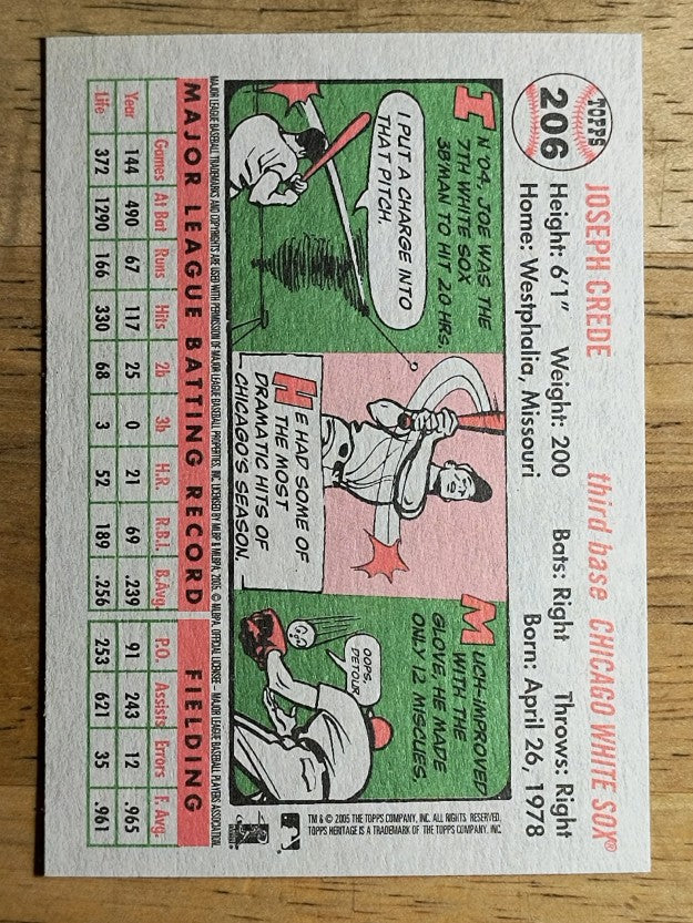 2005 Topps Heritage White Backs #206 Joe Crede