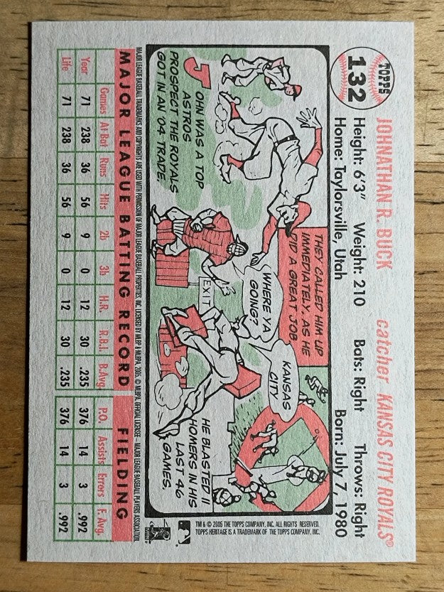 2005 Topps Heritage White Backs #132 John Buck