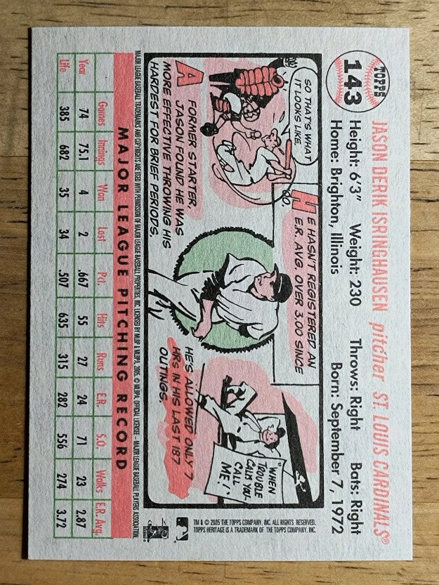 2005 Topps Heritage White Backs #143 Jason Isringhausen