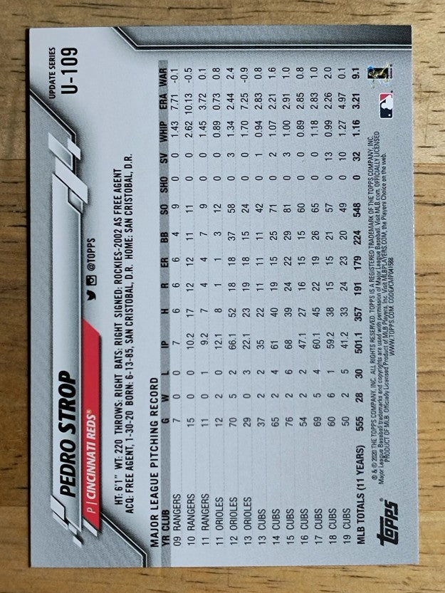 2020 Topps Update #U109 Pedro Strop