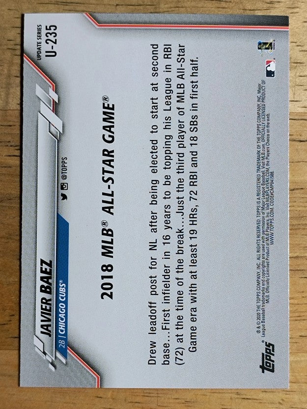 2020 Topps Update #U235 Javier Baez AS