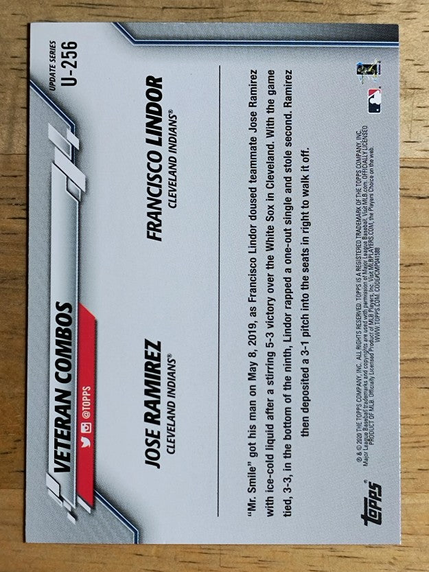 2020 Topps Update #U256 Jose Ramirez/Francisco Lindor