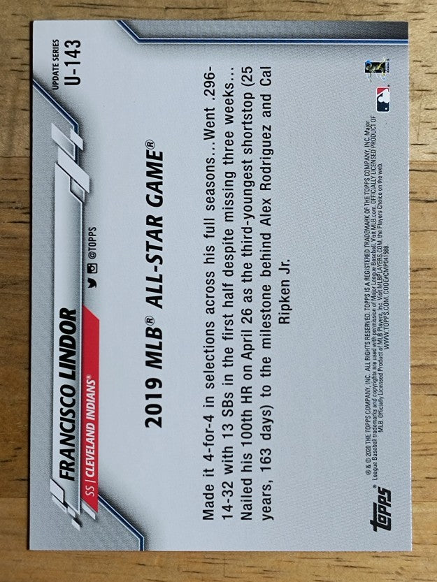 2020 Topps Update #U143 Francisco Lindor AS