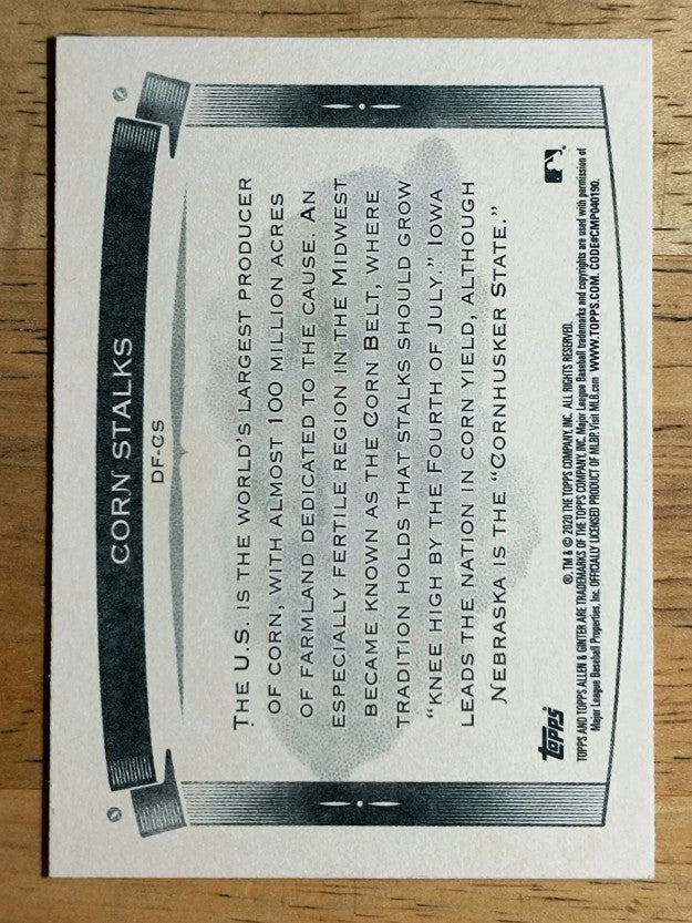 2020 Topps Allen and Ginter Down on the Farm #DFCS Corn Stalks