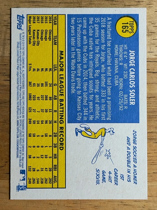 2019 Topps Heritage #165 Jorge Soler