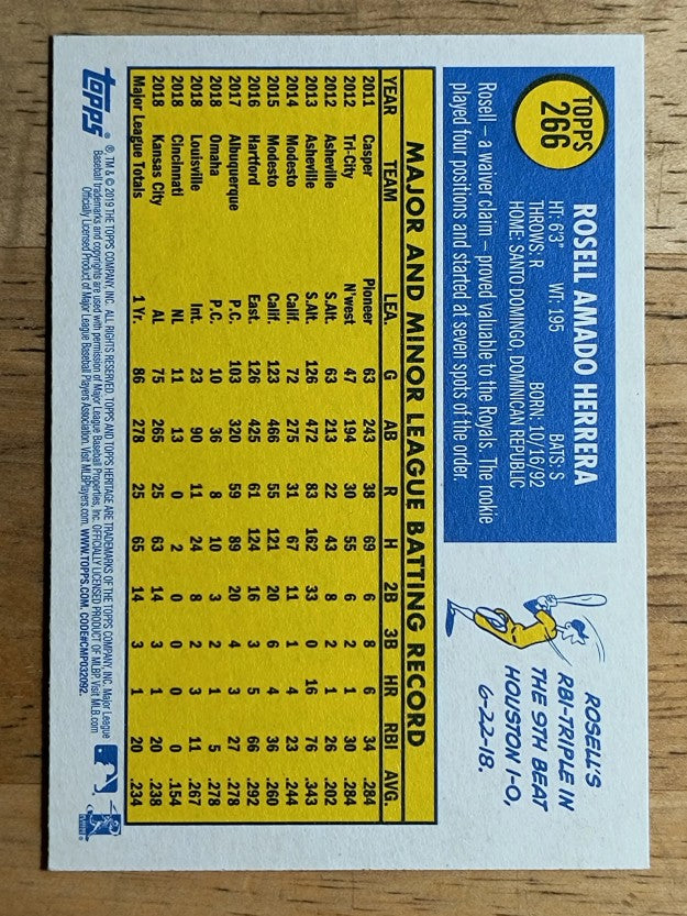 2019 Topps Heritage #266 Rosell Herrera