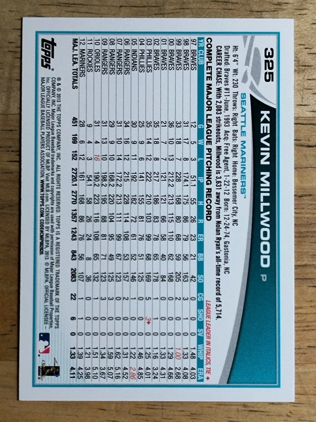 2013 Topps #325 Kevin Millwood