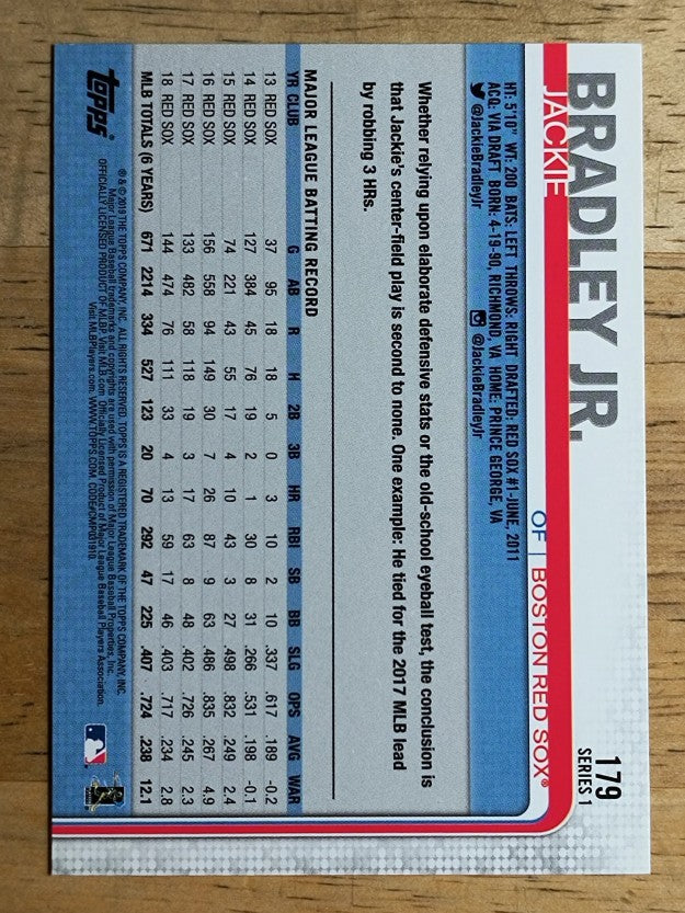 2019 Topps #179 Jackie Bradley Jr.