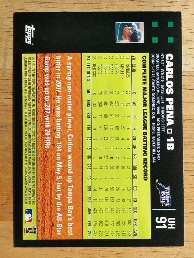 2007 Topps Update #91 Carlos Pena