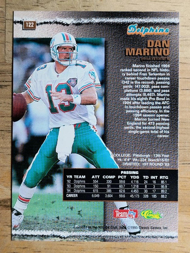 1995 Pro Line Silver #122 Dan Marino
