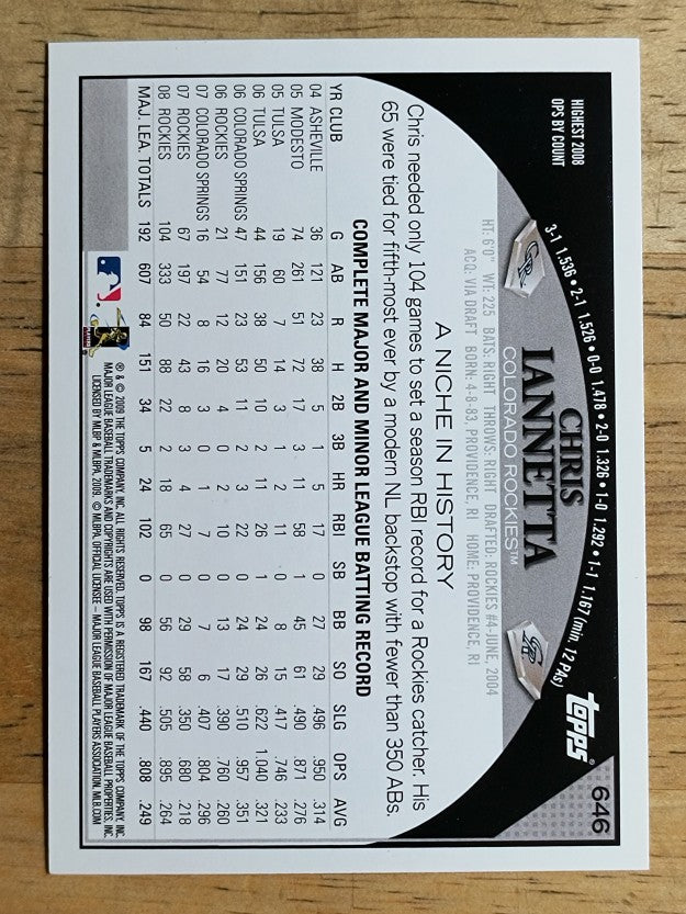 2009 Topps #646 Chris Iannetta