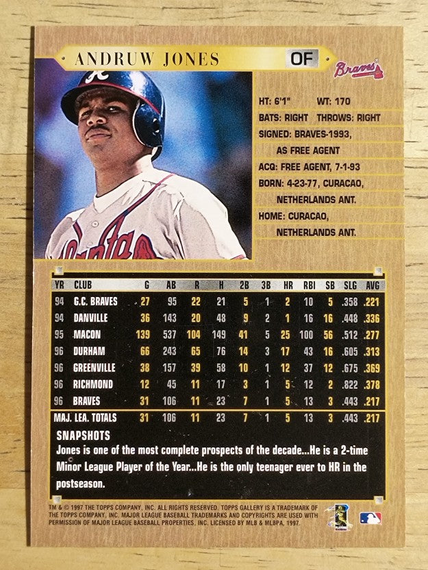 1997 Topps Gallery #146 Andruw Jones