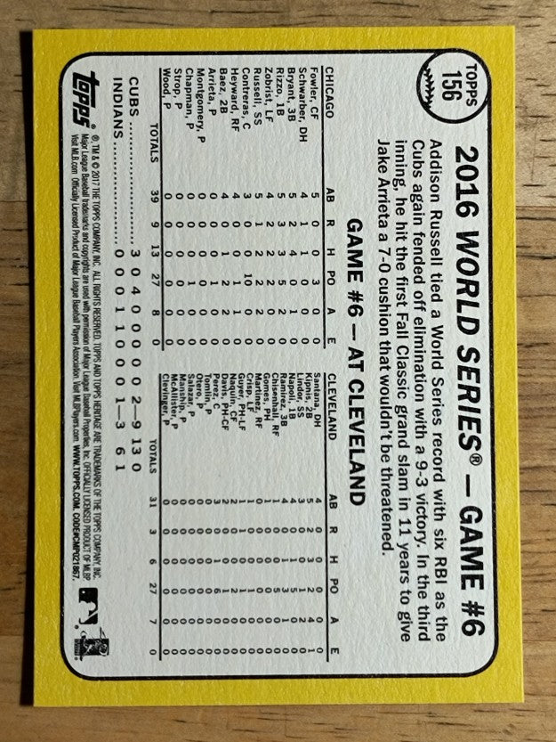 2017 Topps Heritage #156 Addison Russell WSH