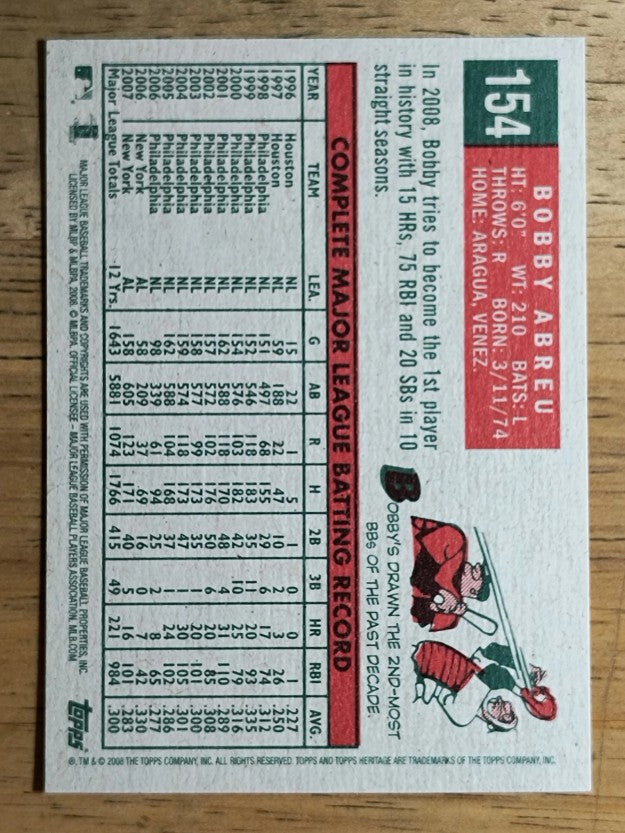2008 Topps Heritage #154 Bobby Abreu