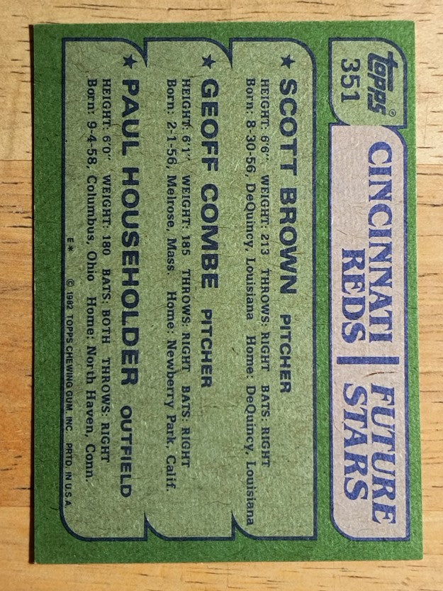 1982 Topps #351 Scott Brown RC/Geoff Combe/Paul Householder