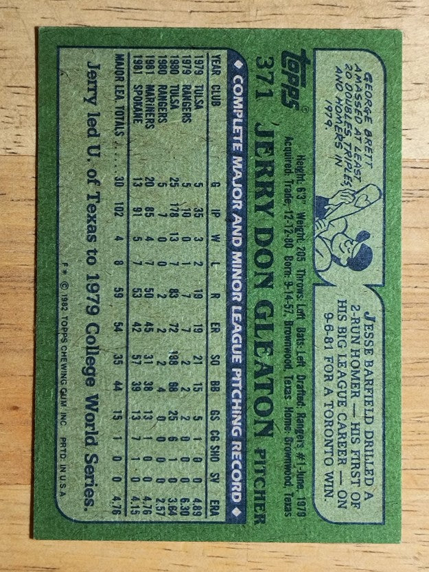 1982 Topps #371 Jerry Don Gleaton
