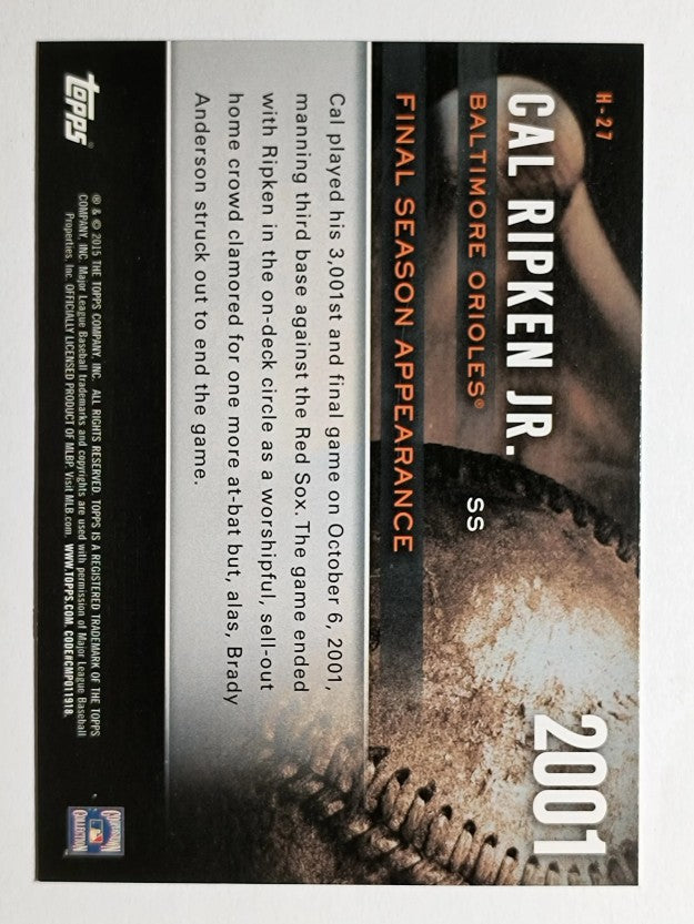 2015 Topps Highlight of the Year #H27 Cal Ripken Jr.