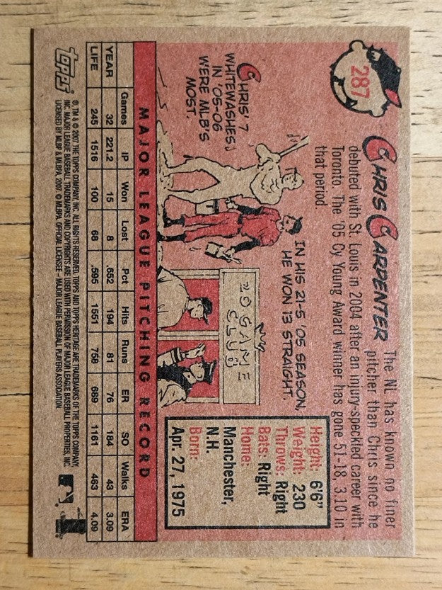2007 Topps Heritage #287 Chris Carpenter