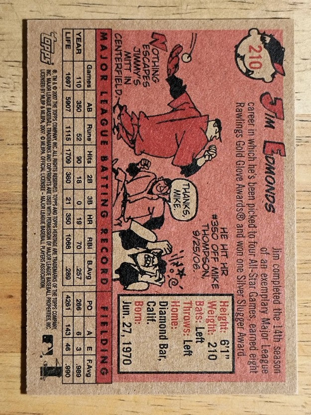 2007 Topps Heritage #210 Jim Edmonds