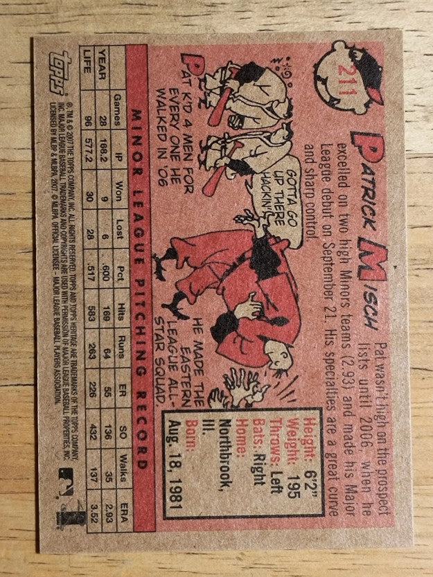 2007 Topps Heritage #211 Patrick Misch
