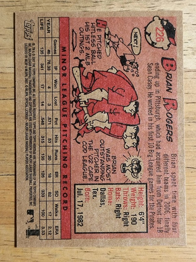 2007 Topps Heritage #226 Brian Rogers