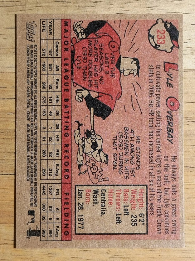 2007 Topps Heritage #233 Lyle Overbay