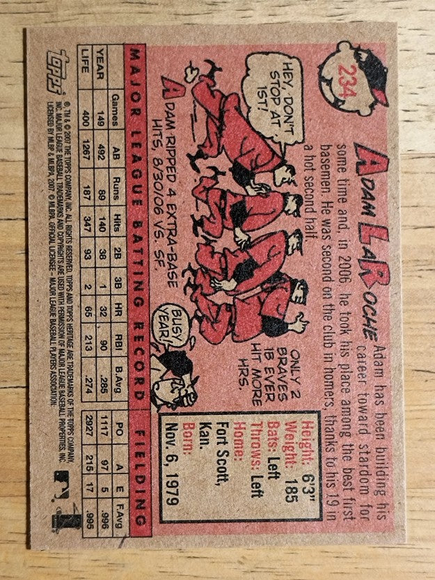 2007 Topps Heritage #234 Adam LaRoche