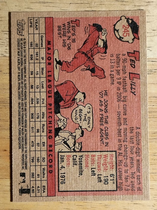 2007 Topps Heritage #245 Ted Lilly