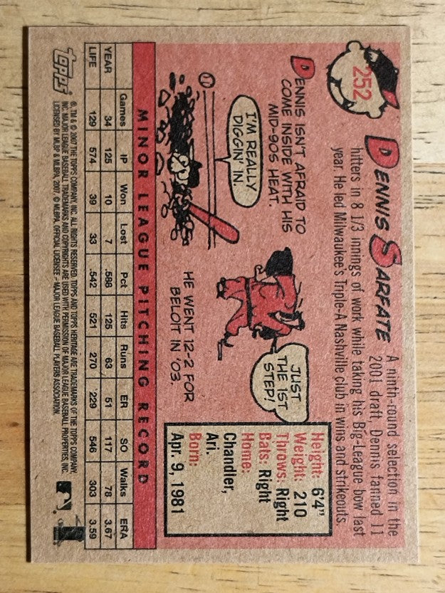 2007 Topps Heritage #252 Dennis Sarfate
