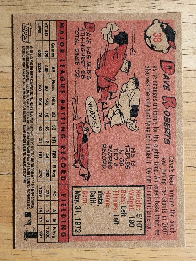 2007 Topps Heritage #38 Dave Roberts