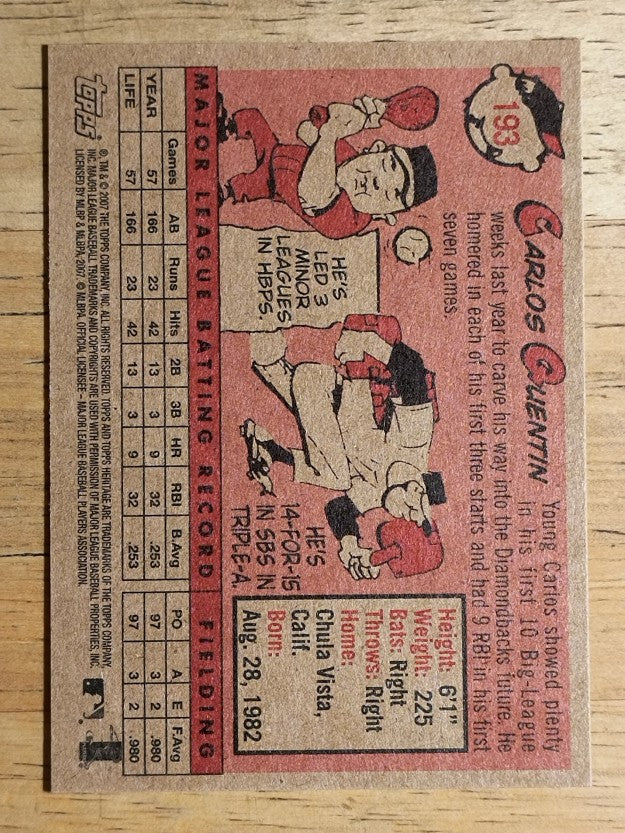 2007 Topps Heritage #193 Carlos Quentin