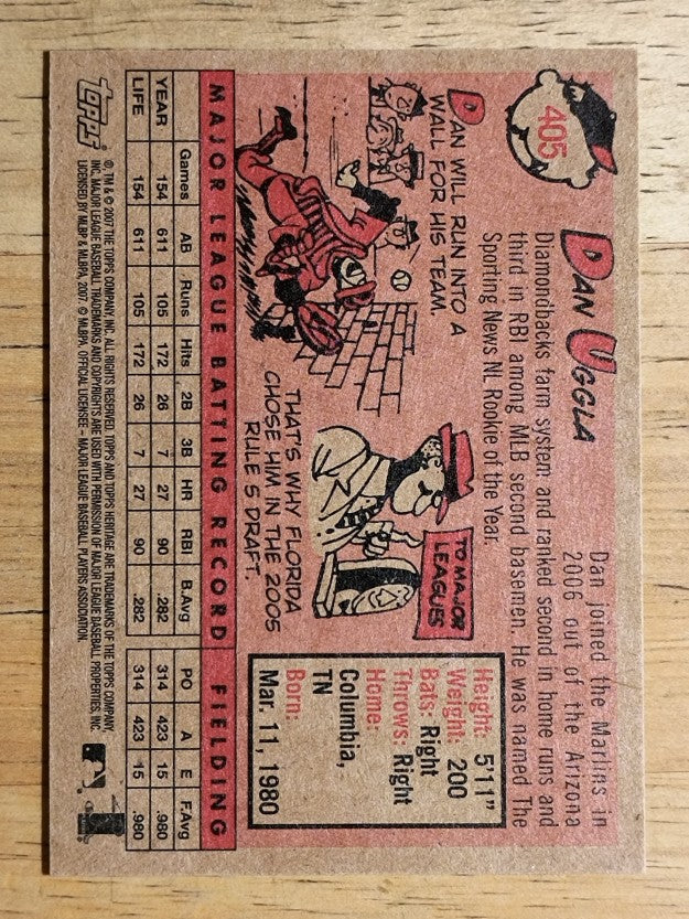 2007 Topps Heritage #405 Dan Uggla