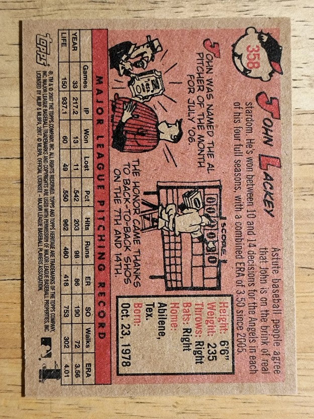 2007 Topps Heritage #358 John Lackey