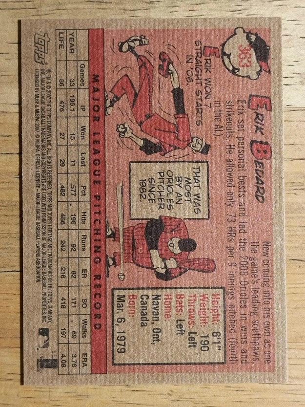 2007 Topps Heritage #363 Erik Bedard