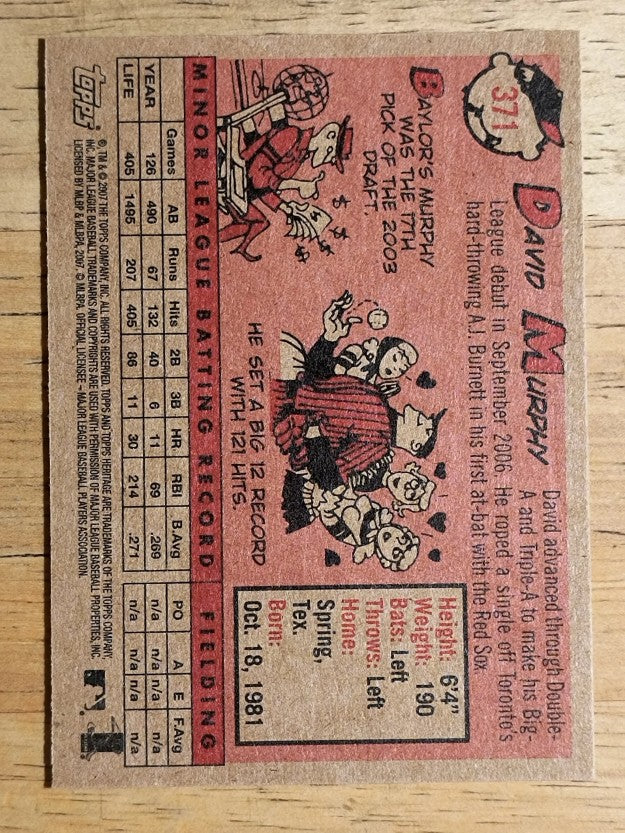 2007 Topps Heritage #371 David Murphy