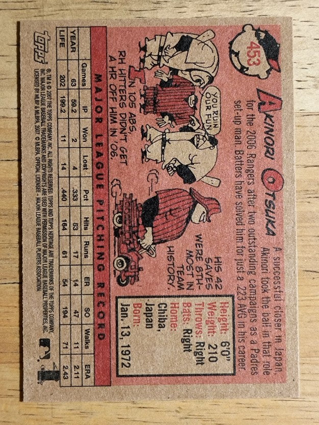 2007 Topps Heritage #453 Akinori Otsuka