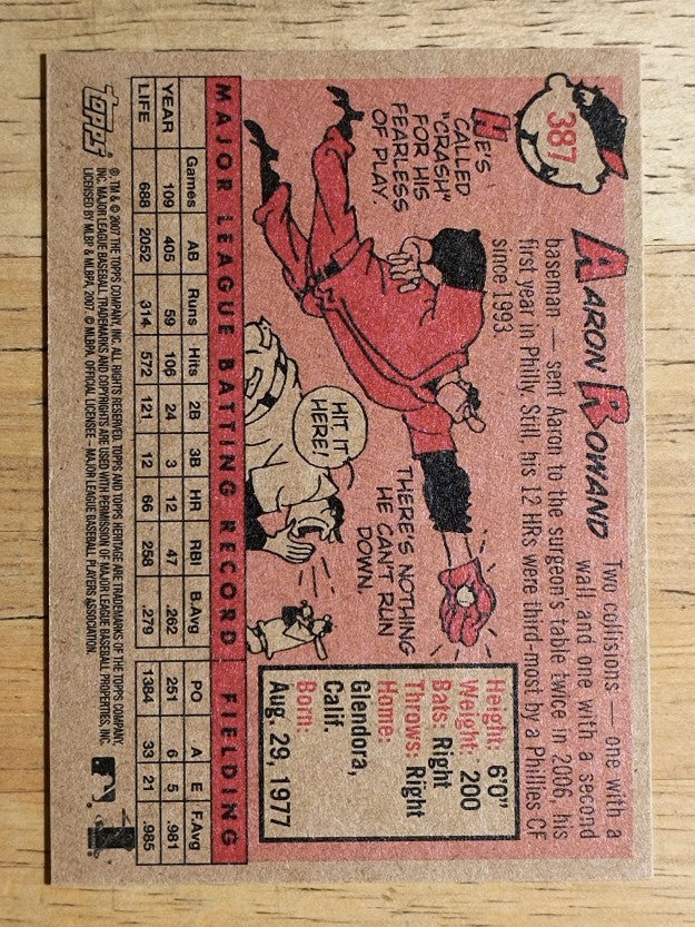 2007 Topps Heritage #387 Aaron Rowand
