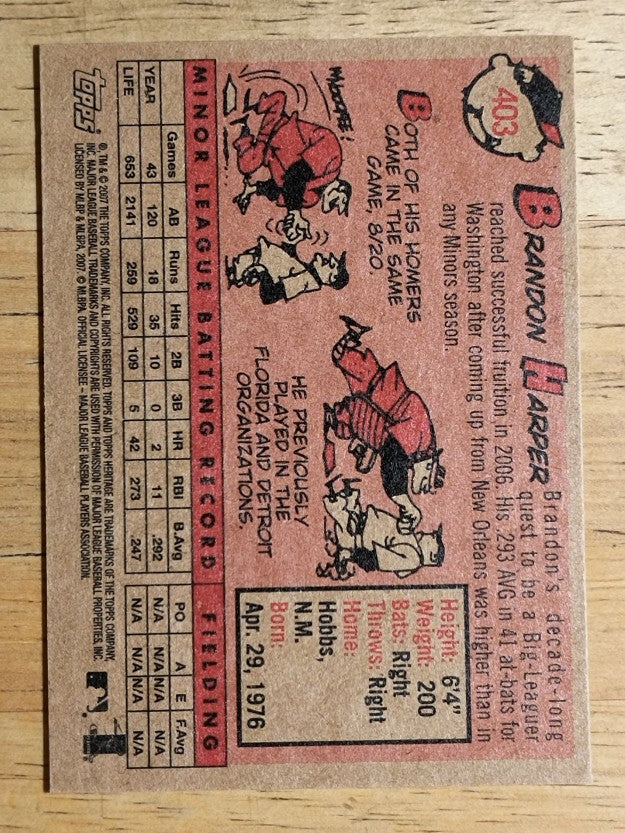 2007 Topps Heritage #403 Brandon Harper