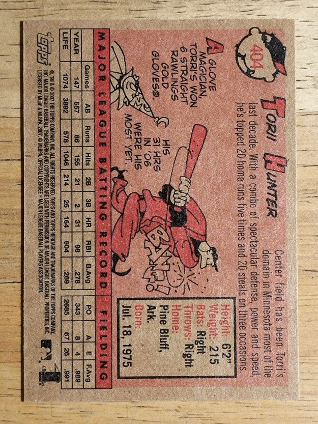 2007 Topps Heritage #404 Torii Hunter