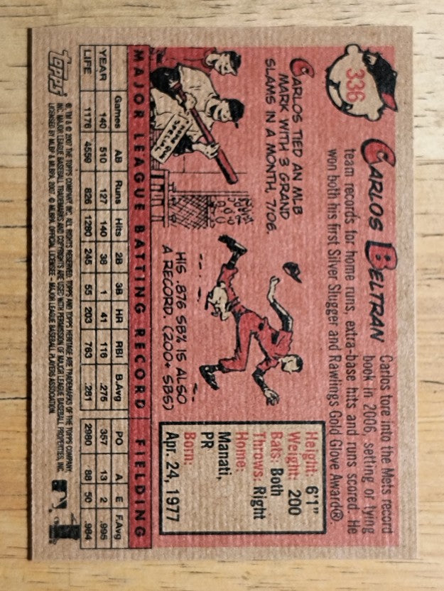 2007 Topps Heritage #336 Carlos Beltran