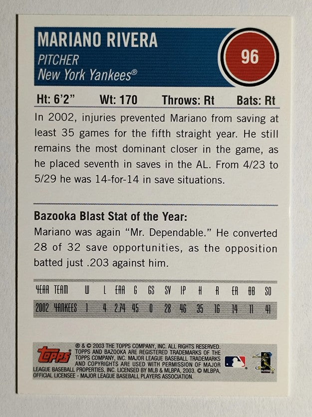 2003 Bazooka #96 Mariano Rivera