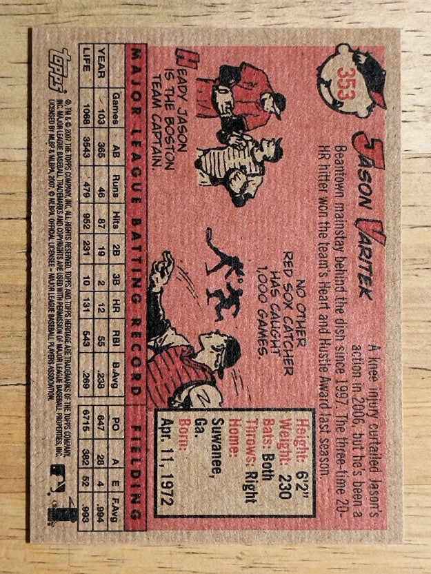 2007 Topps Heritage #353 Jason Varitek