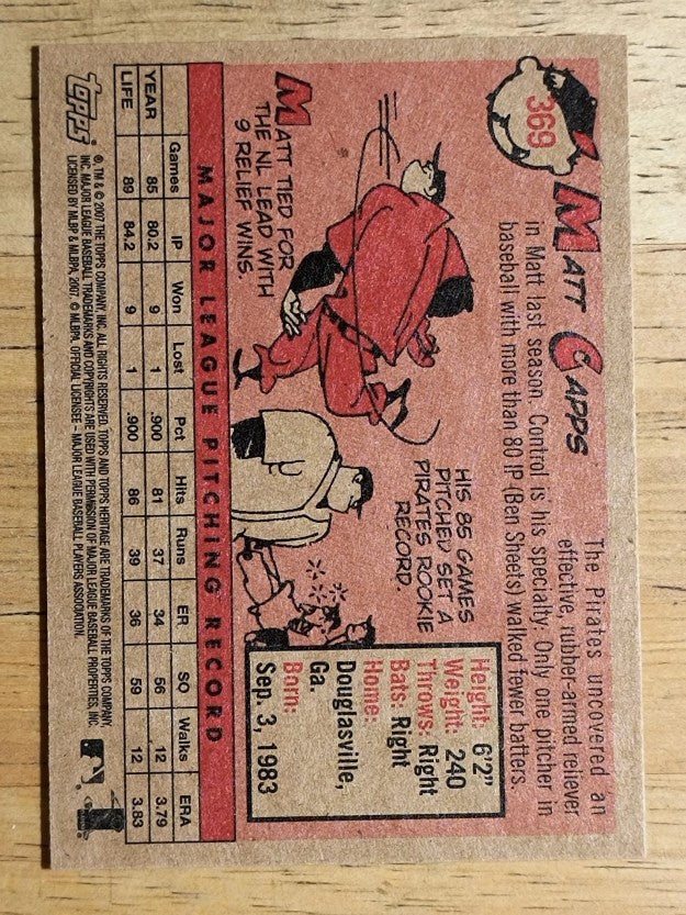 2007 Topps Heritage #369 Matt Capps