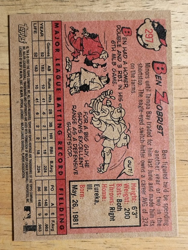 2007 Topps Heritage #297 Ben Zobrist