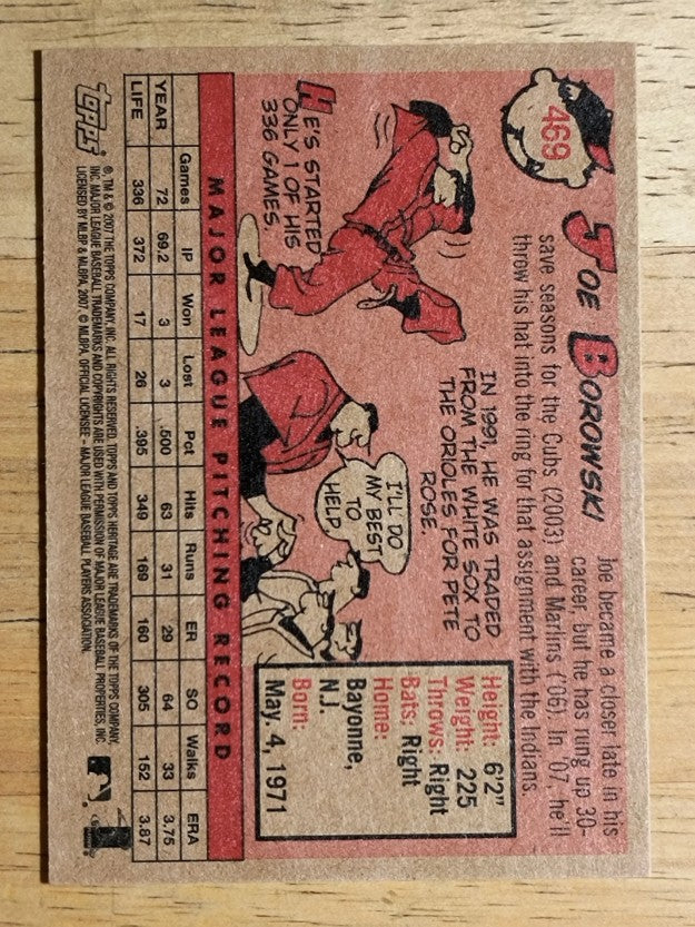 2007 Topps Heritage #469 Joe Borowski