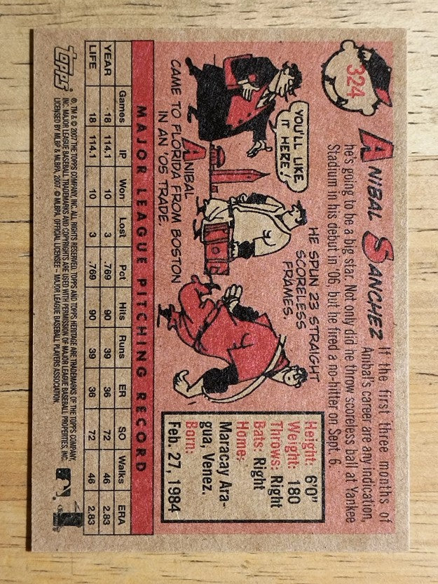 2007 Topps Heritage #324 Anibal Sanchez