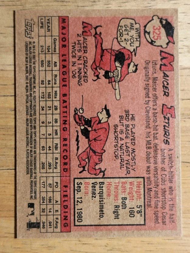 2007 Topps Heritage #325 Maicer Izturis