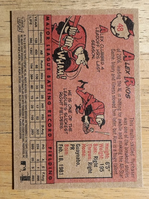 2007 Topps Heritage #48 Alex Rios