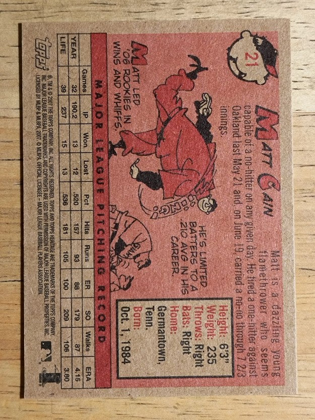 2007 Topps Heritage #21 Matt Cain
