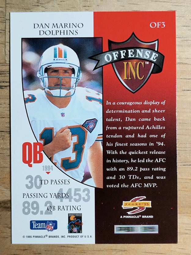 1995 Score Offense Inc. #OF3 Dan Marino